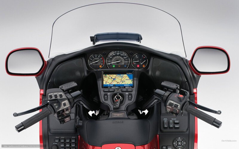 Motorcycle Dashboard — Black, Neutral, Photograph, Windshield, Mirrors