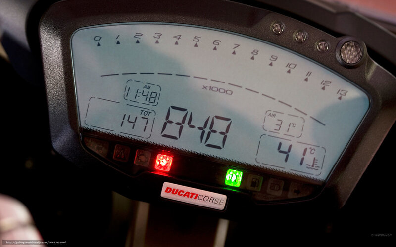 Motorcycle Dashboard — Black, Technical, Photograph, Digital Display, Warning Lights