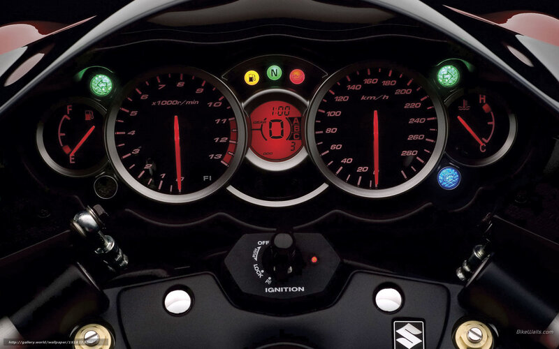Motorcycle Dashboard — Black, Technical, Photograph, Gauges