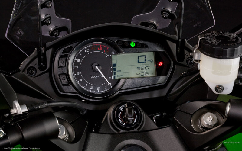 Motorcycle Dashboard — Black, Technical, Photograph, Speedometer, Digital Display, Brake Fluid Reservoir