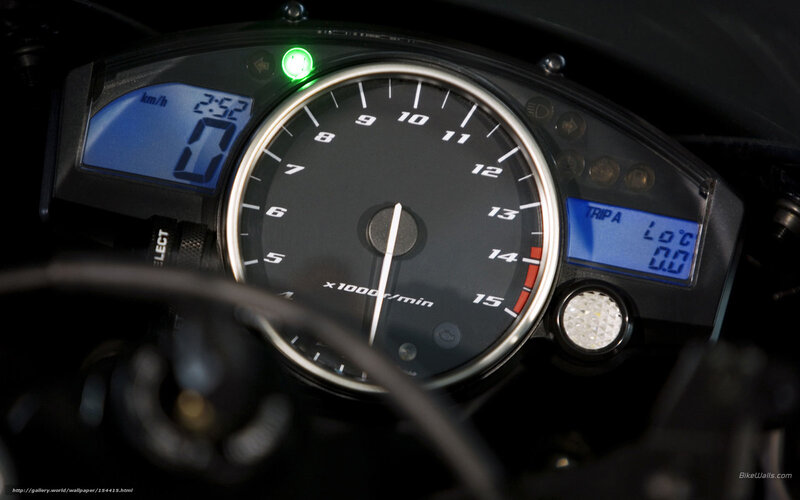Motorcycle Dashboard — Black, Technical, Photograph, Speedometer, Digital Display, Handlebar