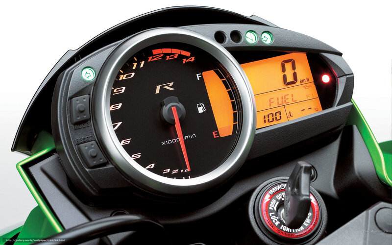 Motorcycle Dashboard — Black, Technical, Photograph, Speedometer, Fuel Gauge