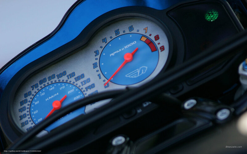 Motorcycle Dashboard — Blue, Neutral, Photograph, Speedometer