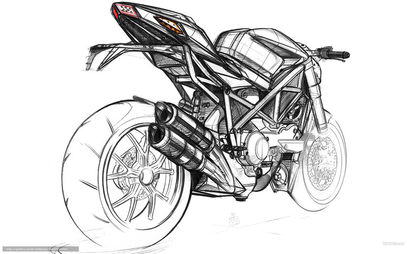 Motorcycle Design Sketch — Black