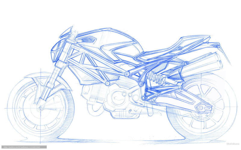 Motorcycle Design Sketch — Blue