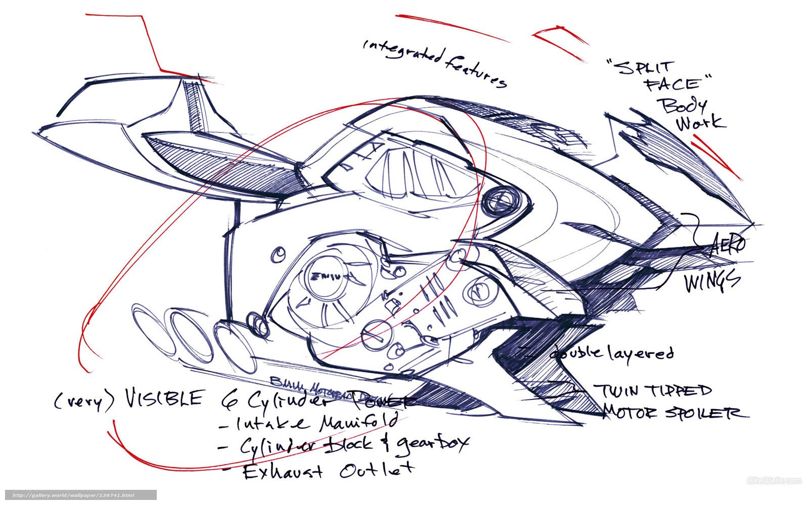 motorcycle design sketch