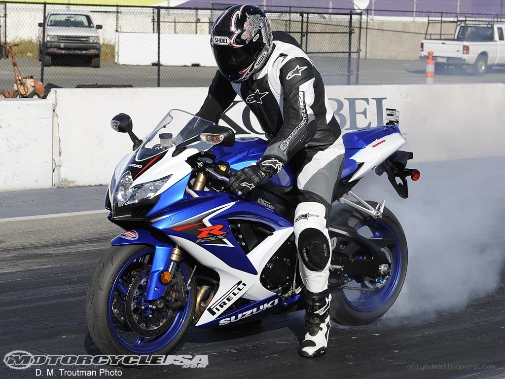 Motorcycle drag race burnout