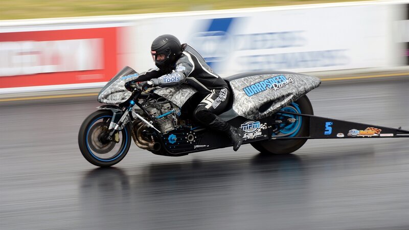 Motorcycle Drag Racer — Black, Dynamic, Photograph