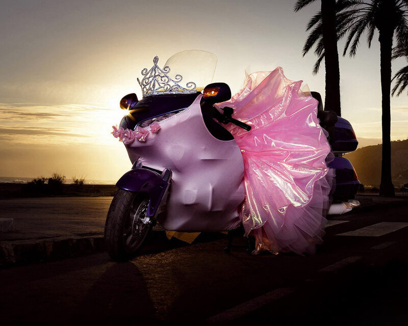 motorcycle dressed as a princess