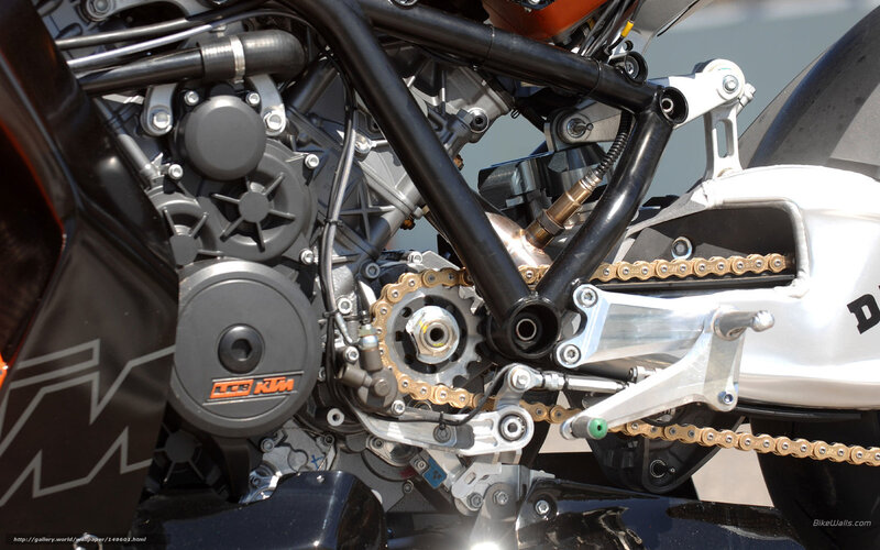 Motorcycle Engine and Chain — Black