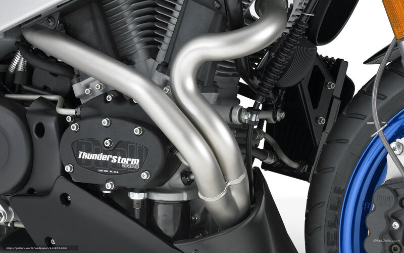 Motorcycle Engine and Exhaust — Black, Mechanical