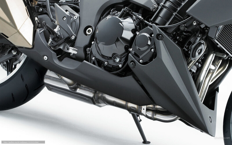 Motorcycle Engine and Exhaust — Black, Neutral