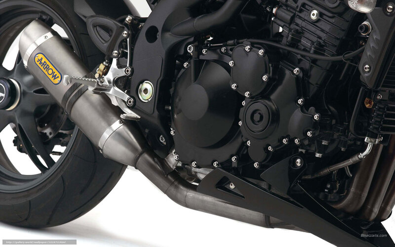 Motorcycle Engine and Exhaust — Black, Technical, Photograph