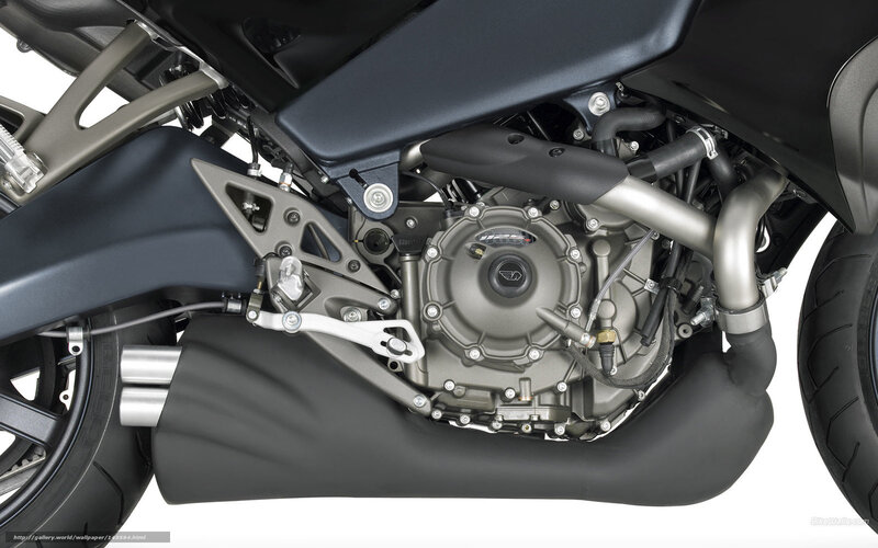Motorcycle Engine and Exhaust — Black, Technical