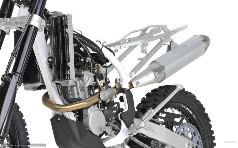Motorcycle Engine and Exhaust — Silver