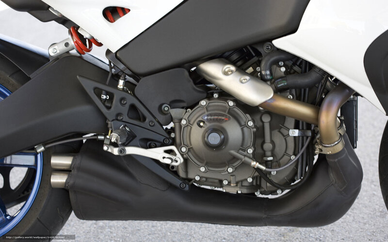 Motorcycle Engine and Exhaust — White