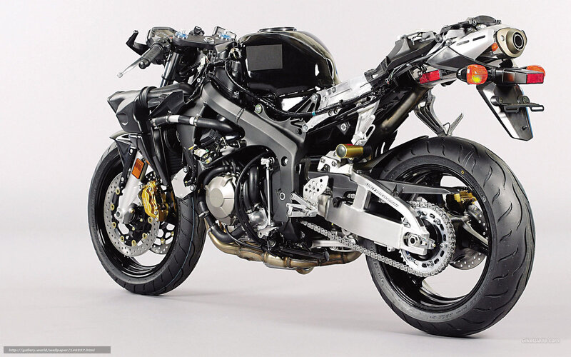 Motorcycle Engine and Frame — Black, Neutral, Photograph
