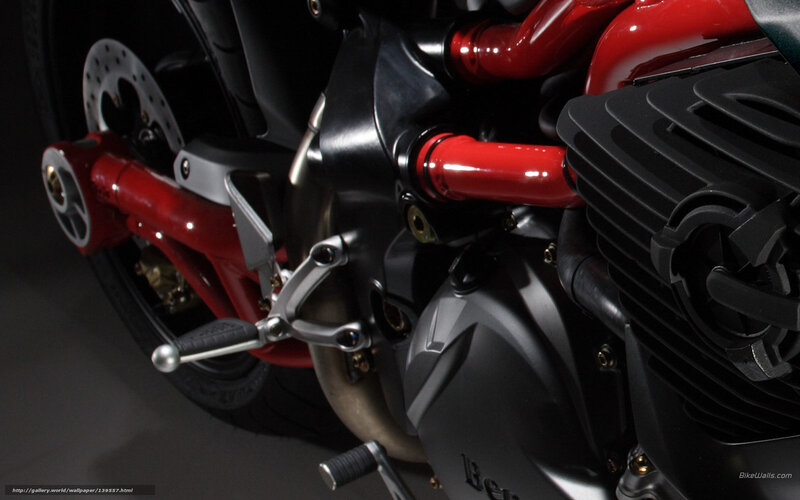 Motorcycle Engine and Frame — Red