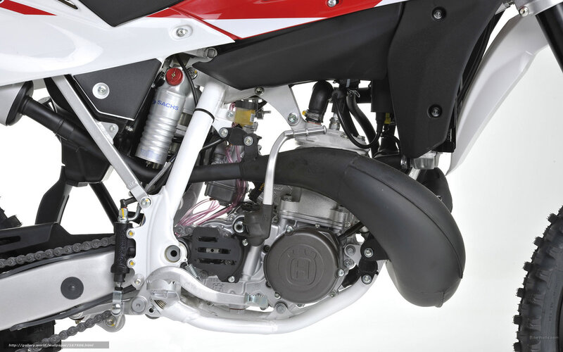 Motorcycle Engine and Frame — White, Neutral, Photograph, Exhaust Pipe
