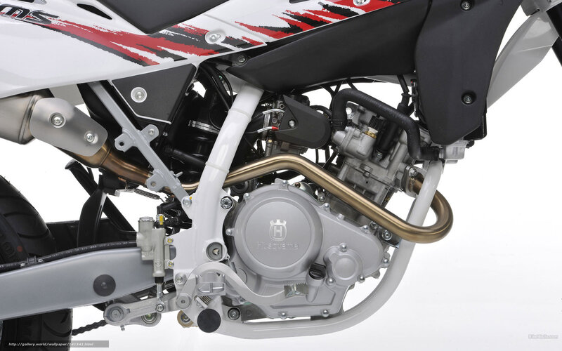 Motorcycle Engine and Frame — White, Neutral