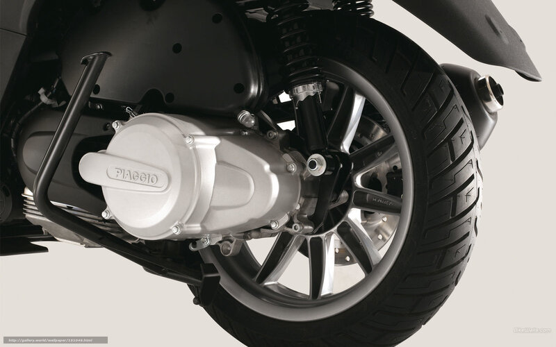 Motorcycle Engine and Wheel — Black
