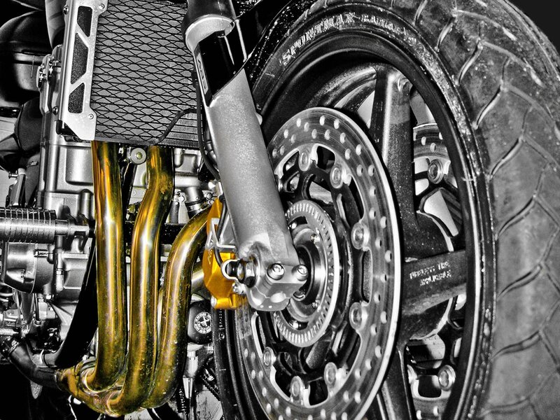 motorcycle engine and wheel