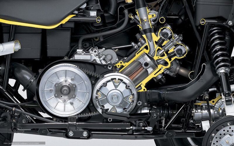 Motorcycle Engine Cutaway — Black