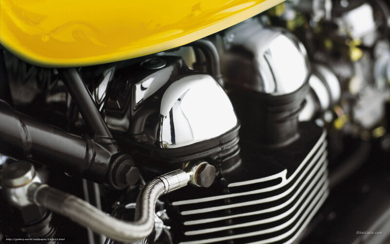 Motorcycle Engine Details — Yellow