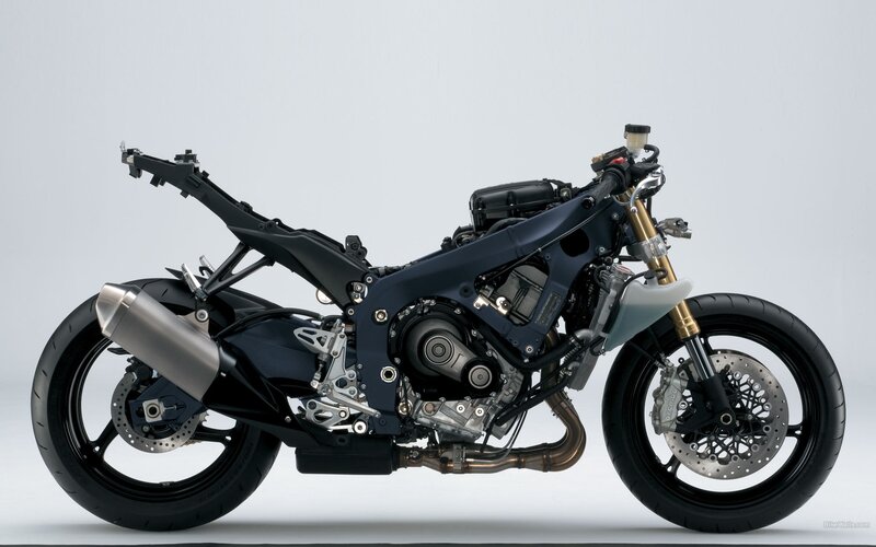 motorcycle engine exposed
