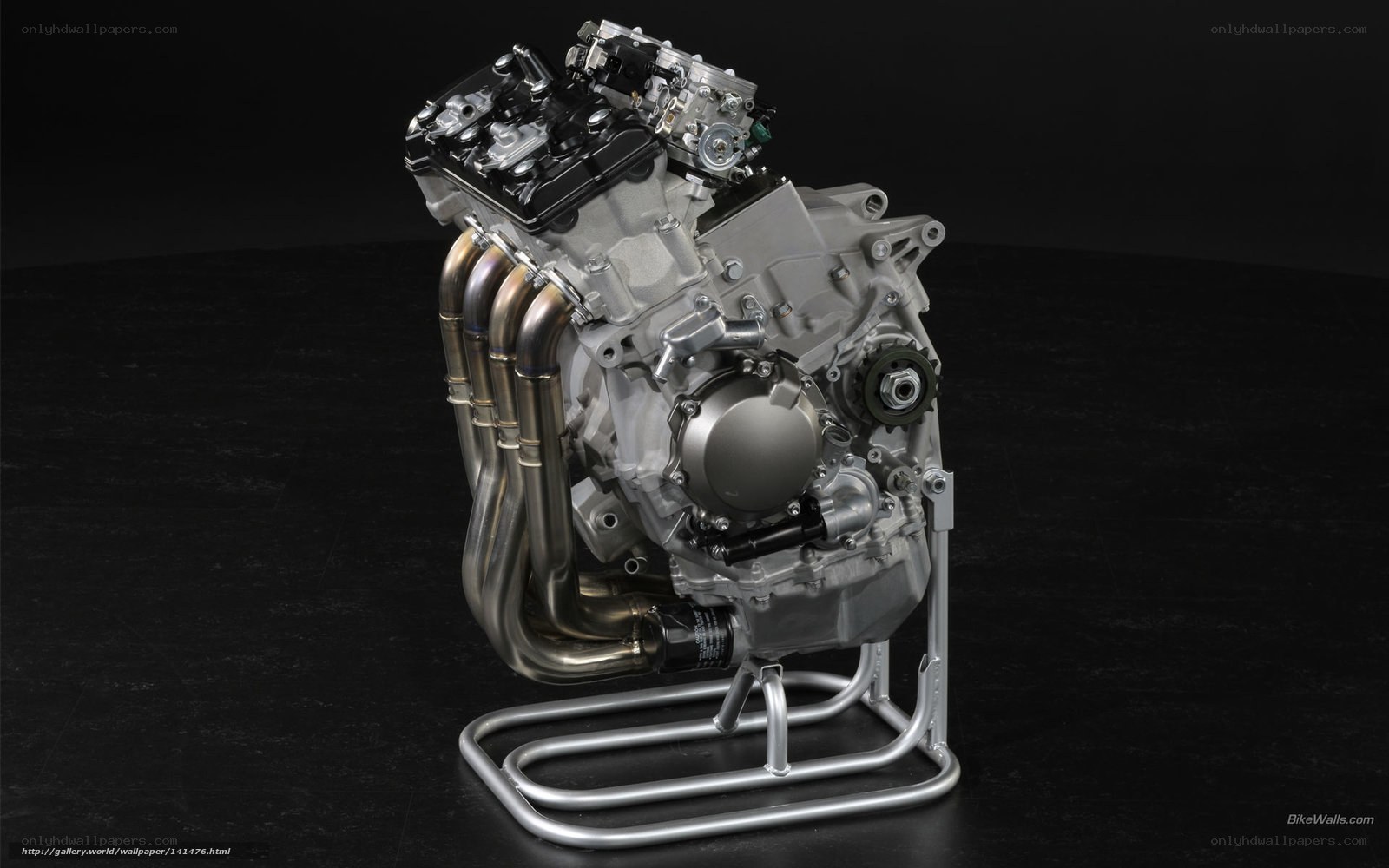 motorcycle engine on display
