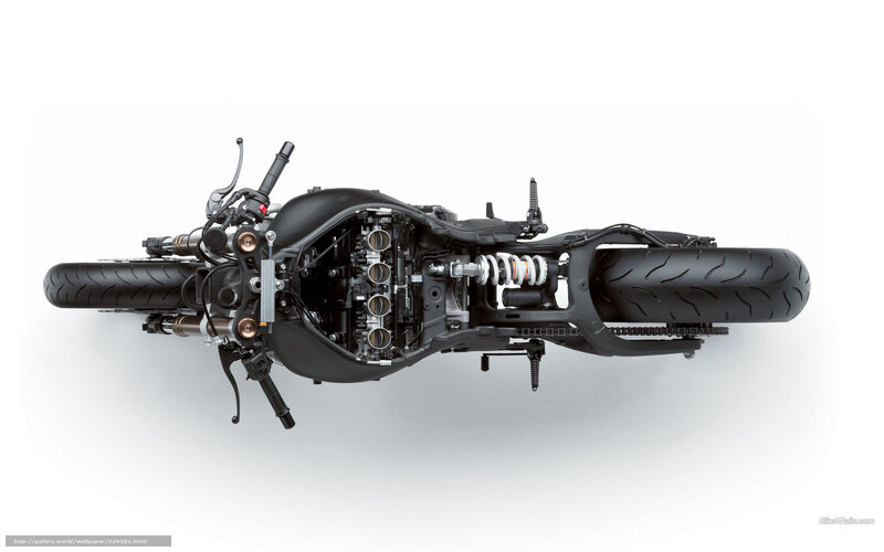 Motorcycle Engine View — Black