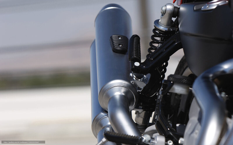 motorcycle exhaust and rear suspension