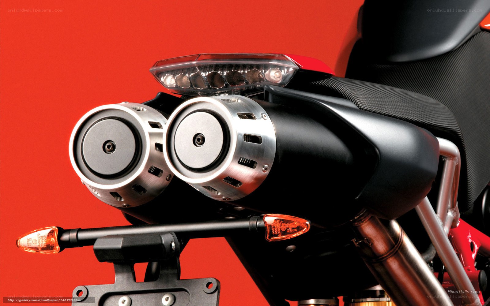 motorcycle exhaust and tail light