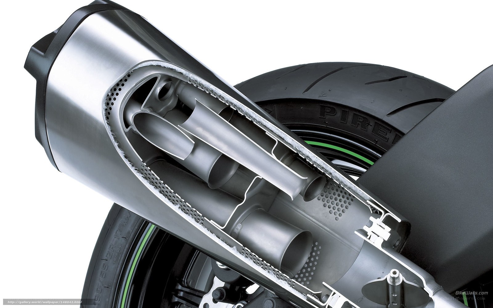 motorcycle exhaust cutaway