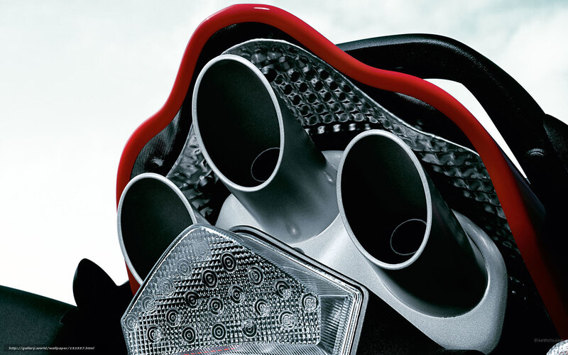 Motorcycle Exhaust System — Black, Dramatic