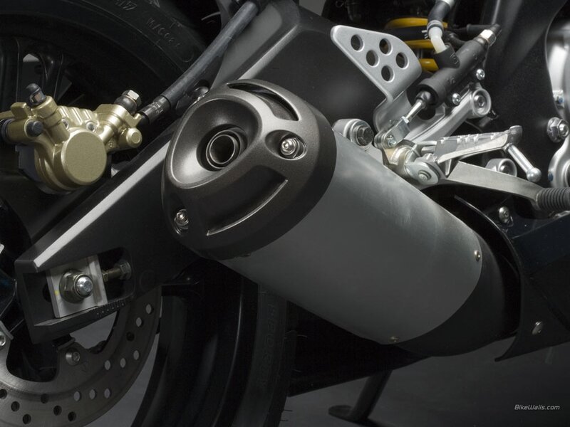 Motorcycle Exhaust System — Black, Mechanical, Photograph, Exhaust Pipe, Brake Caliper