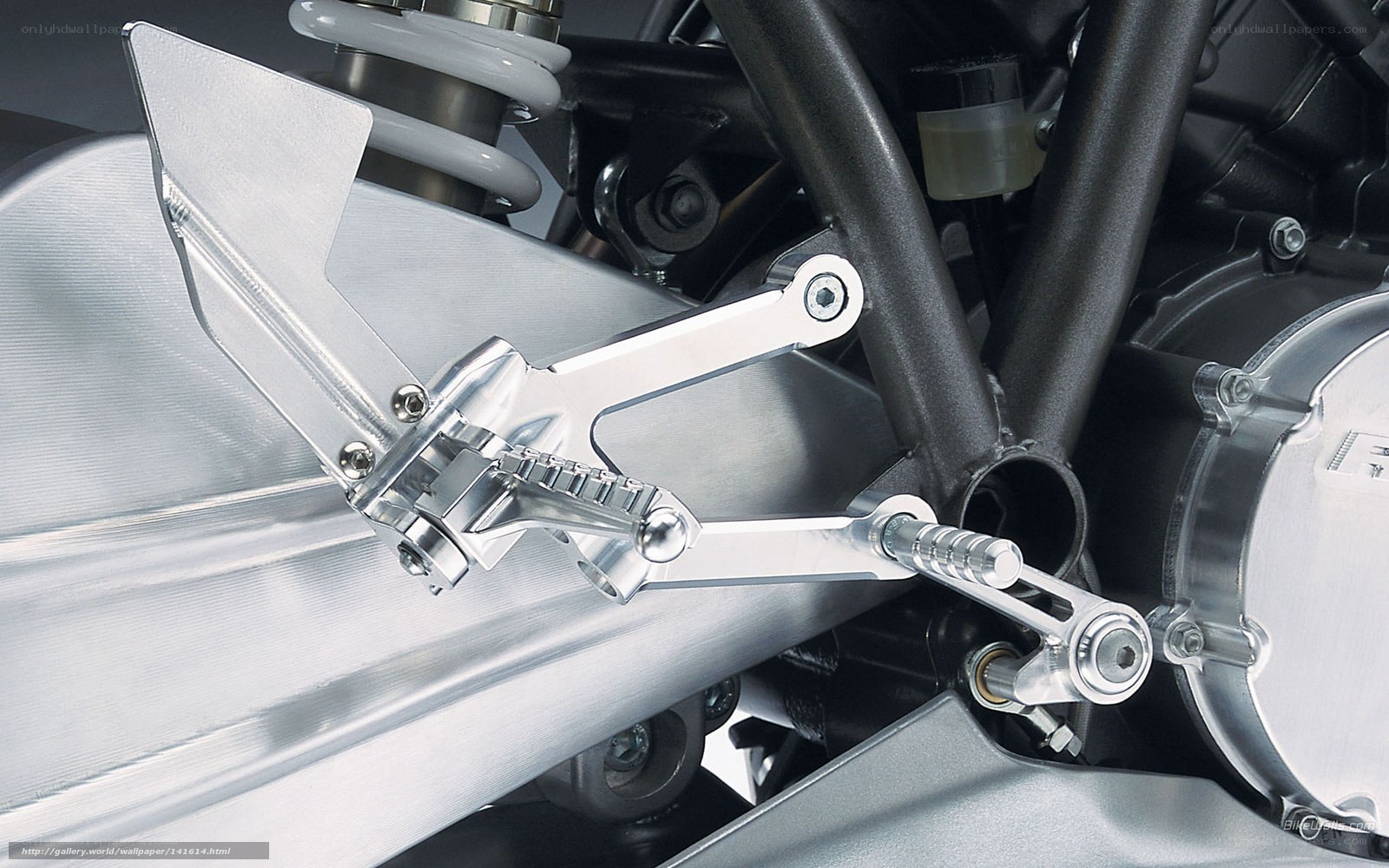 motorcycle foot pegs and engine