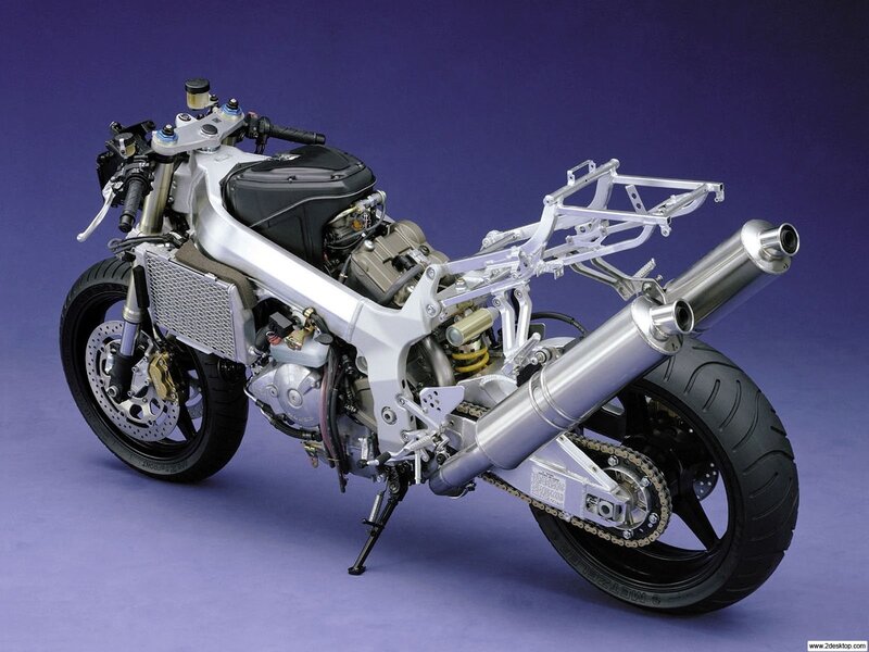 Motorcycle Frame and Engine — Silver