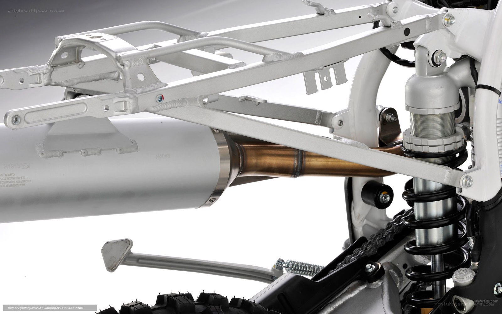 motorcycle frame and exhaust