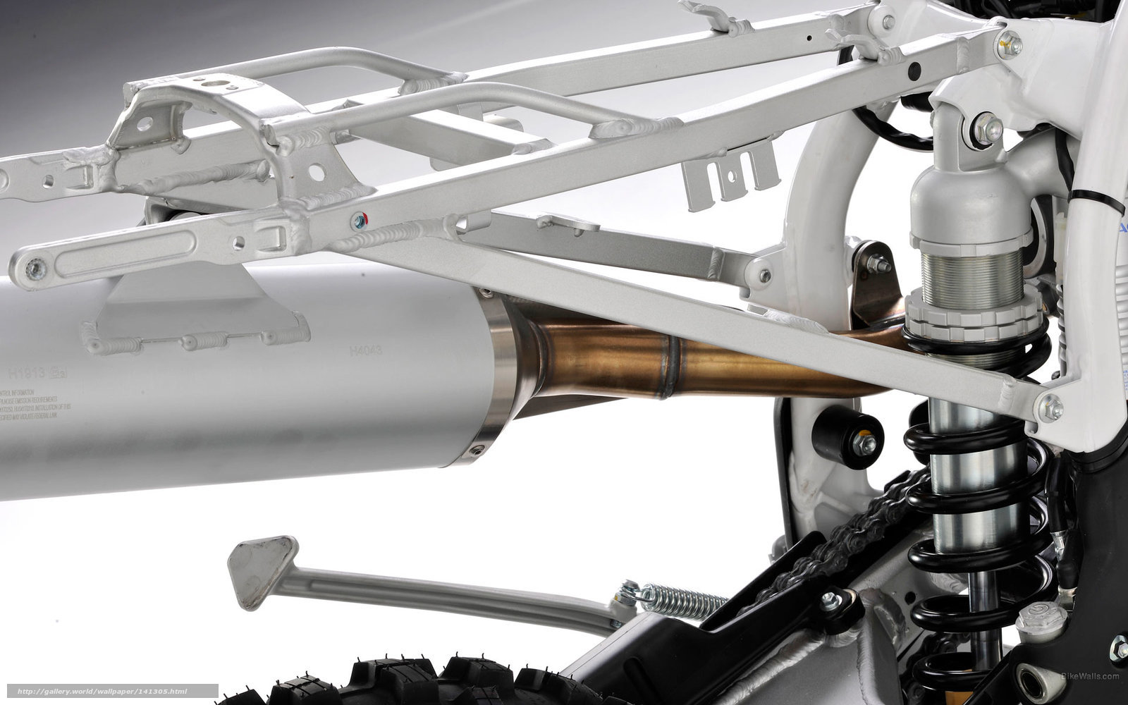 motorcycle frame and exhaust