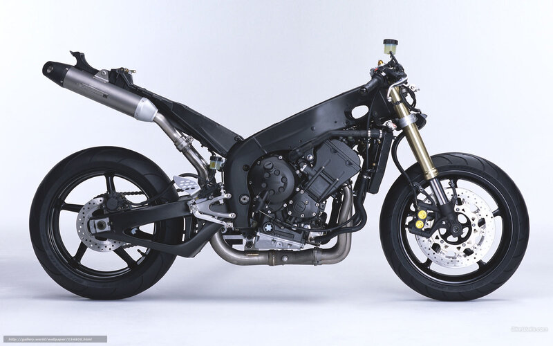 Motorcycle Frame — Black, Neutral, Photograph, Engine, Exhaust, Front Fork