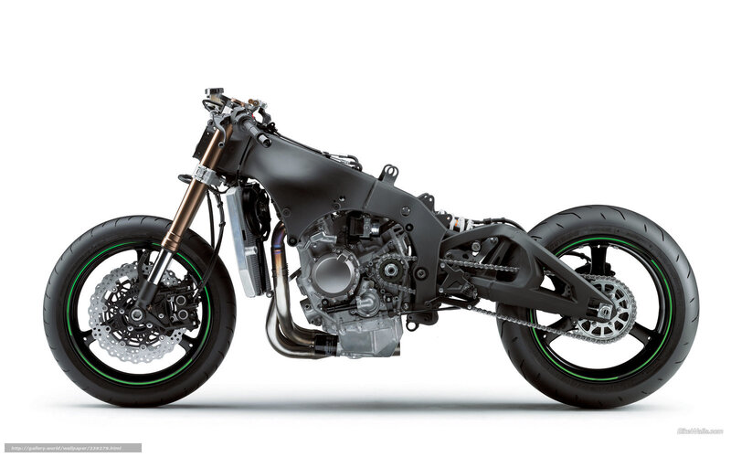 Motorcycle Frame — Black, Neutral, Photograph, Engine, Wheels