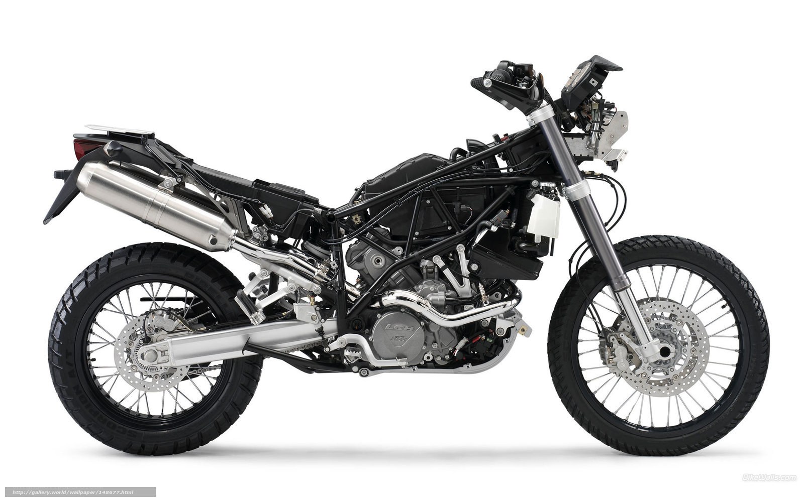 motorcycle frame side view