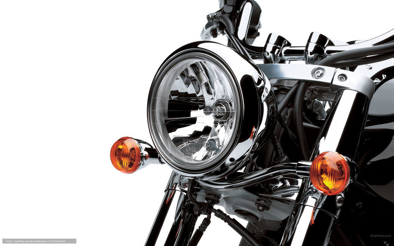 Motorcycle Front Headlight — Black, Neutral, Photograph