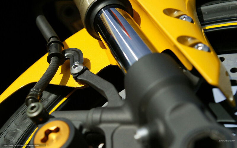 Motorcycle Front Suspension — Yellow