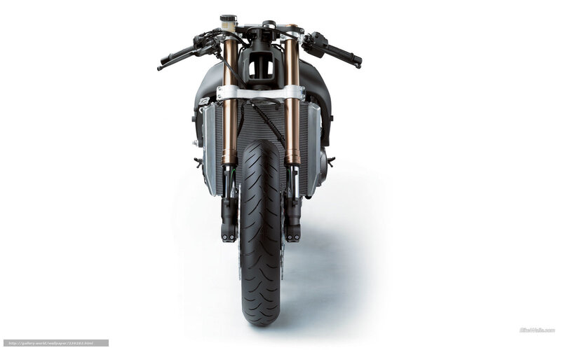Motorcycle Front View — Black, Neutral, Photograph, Handlebars, Front Wheel, Forks