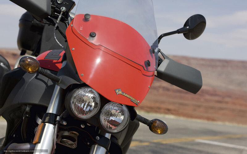 Motorcycle Front View — Red, Outdoor