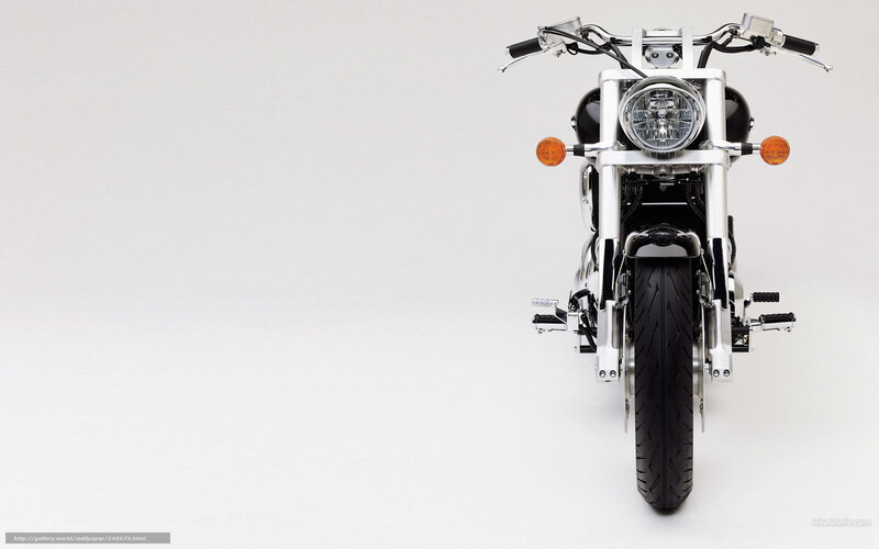 Motorcycle Front View — White, Neutral, Photograph, Headlight, Handlebars, Wheel