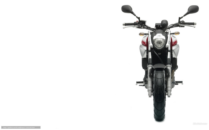 Motorcycle Front View — White, Neutral, Photograph, Headlight, Mirrors, Handlebars
