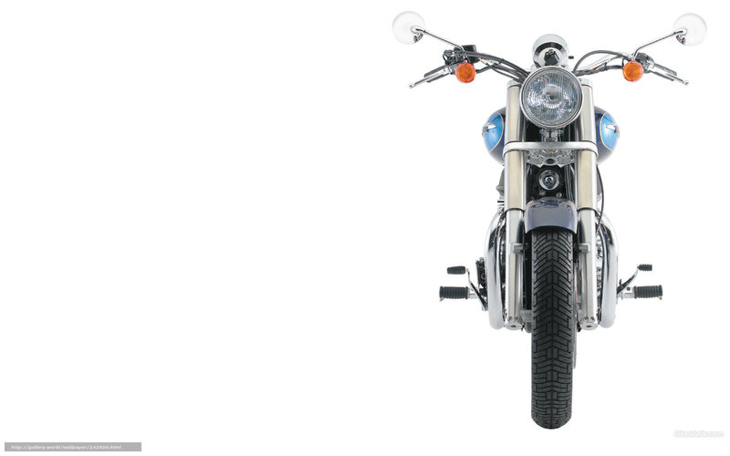 Motorcycle Front View — White, Neutral